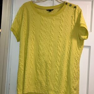Chartreuse Cable Knit Women's Top